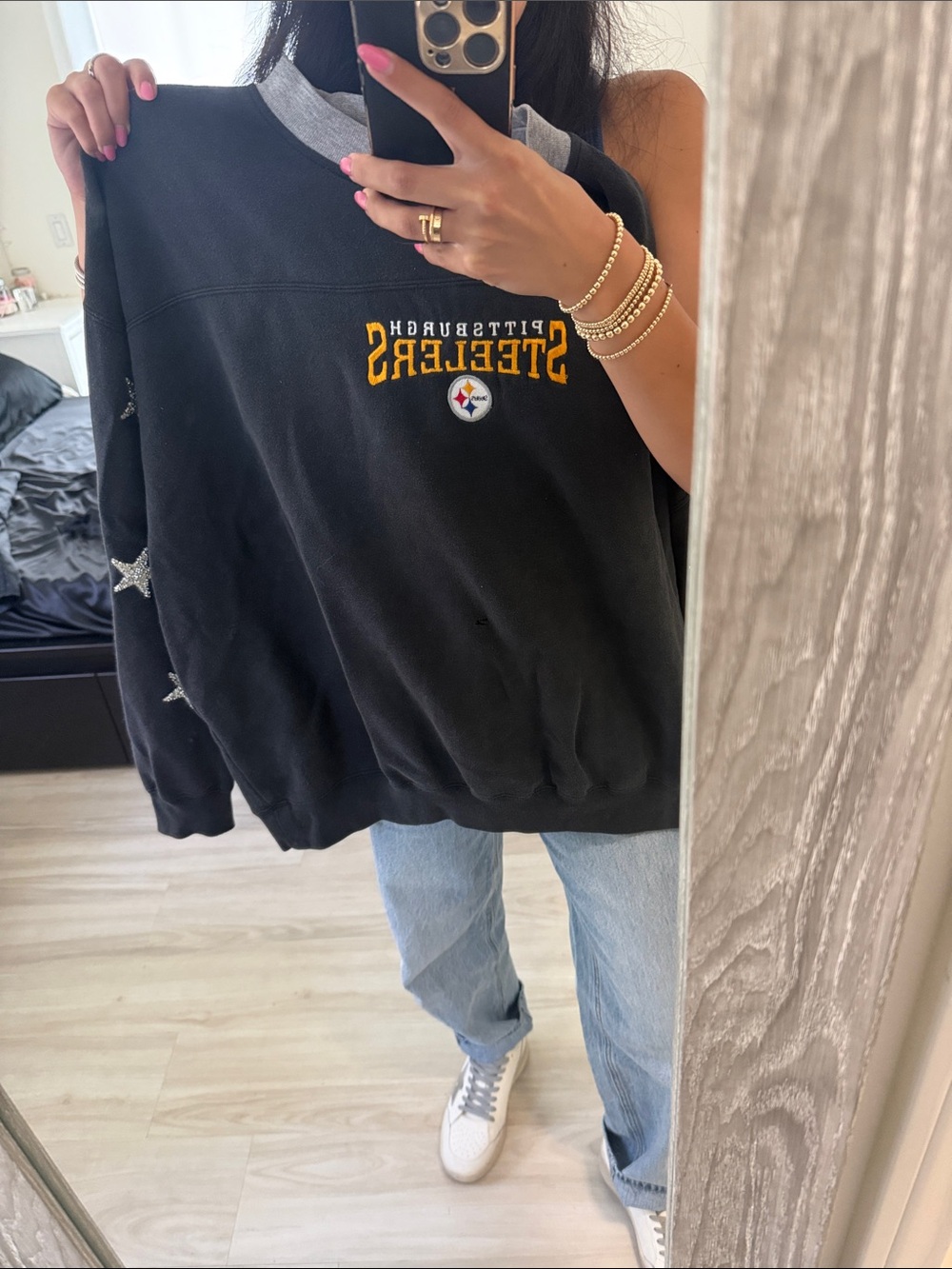 Pittsburgh Steelers Black Crewneck Sweatshirt by First of a Kind